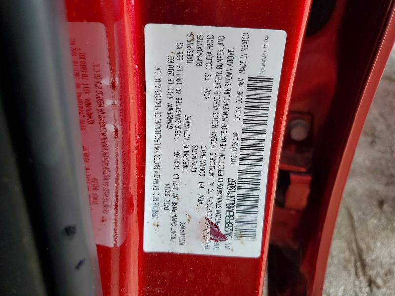 Продаж на аукціоні авто 2020 Mazda 3, vin: 3MZBPBEM8LM119067, номер лоту: 63298806