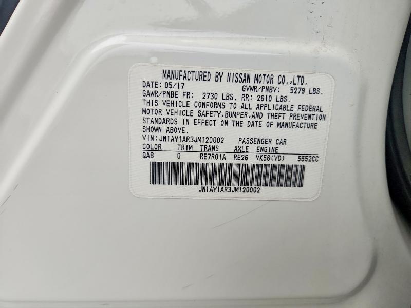 64313256 :رقم المزاد ، JN1AY1AR3JM120002 vin ، 2018 Infiniti Q70 مزاد بيع
