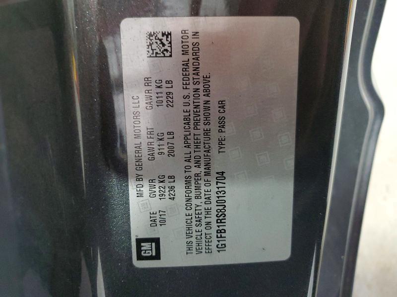 Продажа на аукционе авто 2018 Chevrolet Camaro, vin: 1G1FB1RS8J0131704, номер лота: 64015216