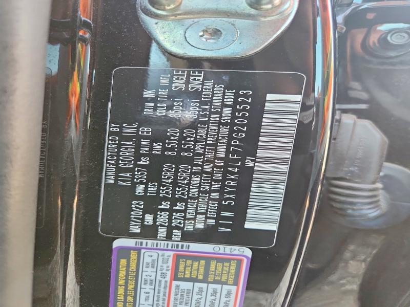 64118466 :رقم المزاد ، 5XYRK4LF7PG205523 vin ، 2023 Kia Sorento مزاد بيع