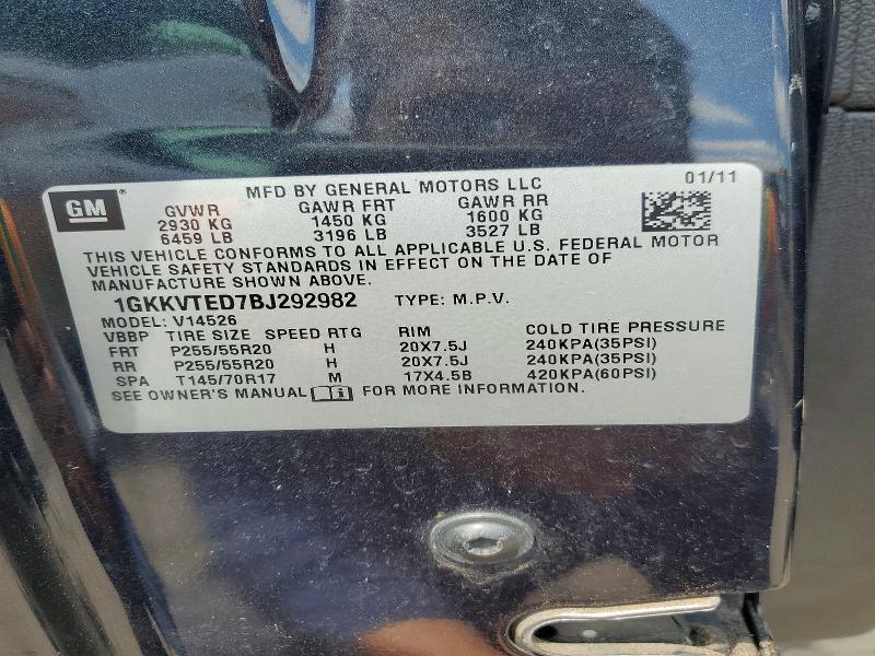 Продаж на аукціоні авто 2011 Gmc Acadia, vin: 1GKKVTED7BJ292982, номер лоту: 65015846