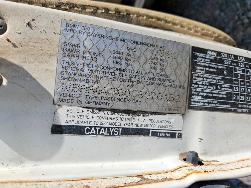 Aukcja sprzedaży 1982 Bmw 320, vin: WBAAG4300C8070152, numer aukcji: 66474776