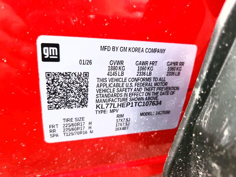 Продаж на аукціоні авто 2026 Chevrolet Trax, vin: KL77LHEP1TC107634, номер лоту: 61454336