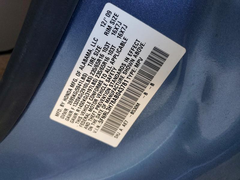 Продаж на аукціоні авто 2010 Honda Odyssey, vin: 5FNRL3H78AB043781, номер лоту: 65522086