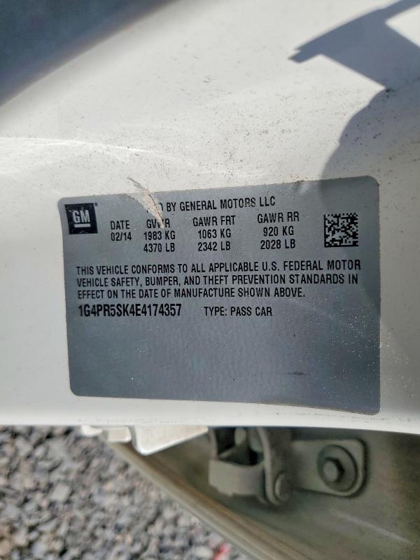 Продаж на аукціоні авто 2014 Buick Verano, vin: 1G4PR5SK4E4174357, номер лоту: 65667556