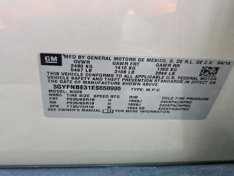 Продаж на аукціоні авто 2014 Cadillac Srx, vin: 3GYFNBE31ES658995, номер лоту: 65573536