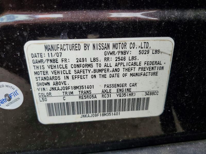 Aukcja sprzedaży 2008 Infiniti Ex35, vin: JNKAJ09F18M351401, numer aukcji: 66608826
