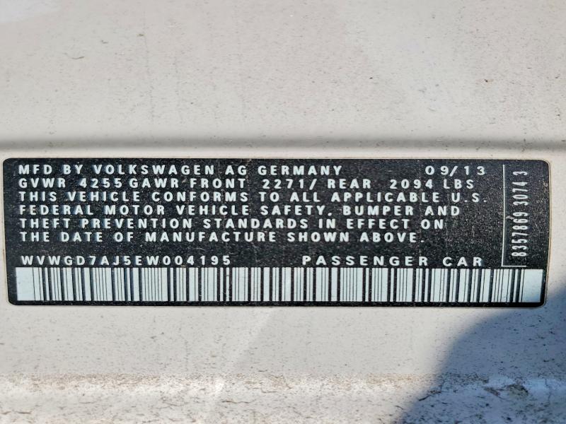 Aukcja sprzedaży 2014 Volkswagen Gti, vin: WVWGD7AJ5EW004195, numer aukcji: 64229356
