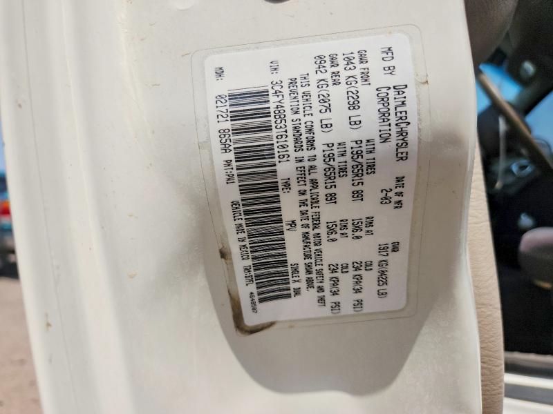 64798666 :رقم المزاد ، 3C4FY48B53T610161 vin ، 2003 Chrysler Pt Cruiser مزاد بيع