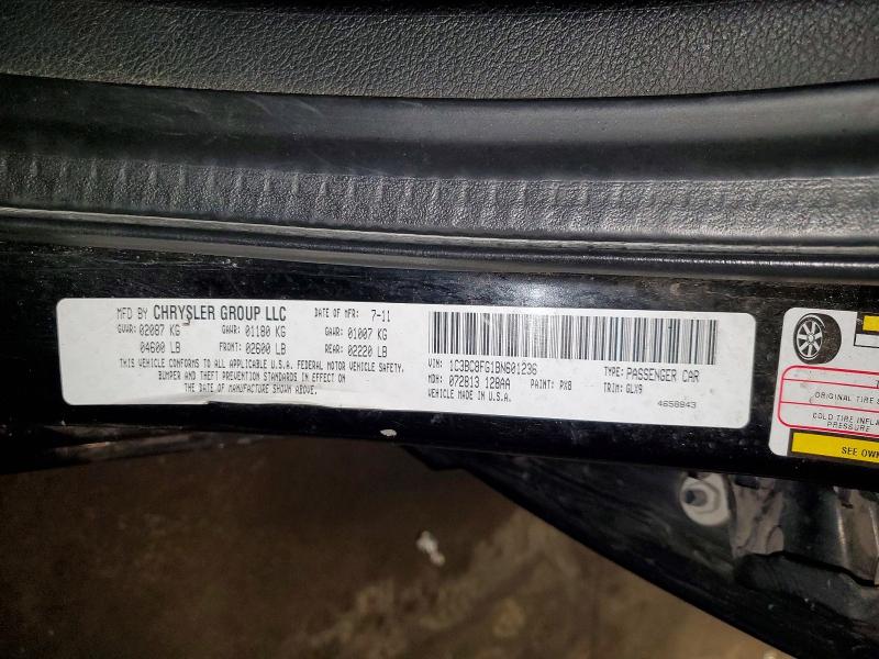 63931886 :رقم المزاد ، 1C3BC8FG1BN601236 vin ، 2011 Chrysler 200 مزاد بيع