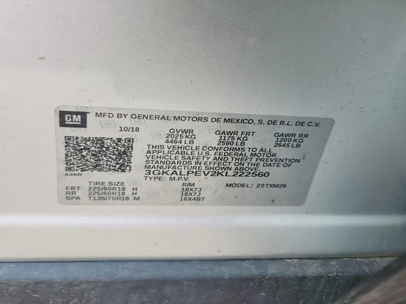 Aukcja sprzedaży 2019 Gmc Terrain, vin: 3GKALPEV2KL222560, numer aukcji: 63336896