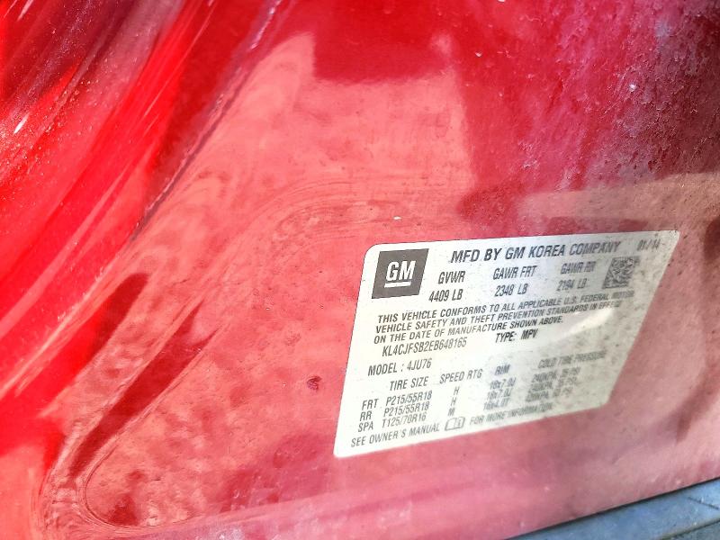 2014 Buick Encore მანქანა იყიდება აუქციონზე, vin: KL4CJFSB2EB648165, აუქციონის ნომერი: 64990656