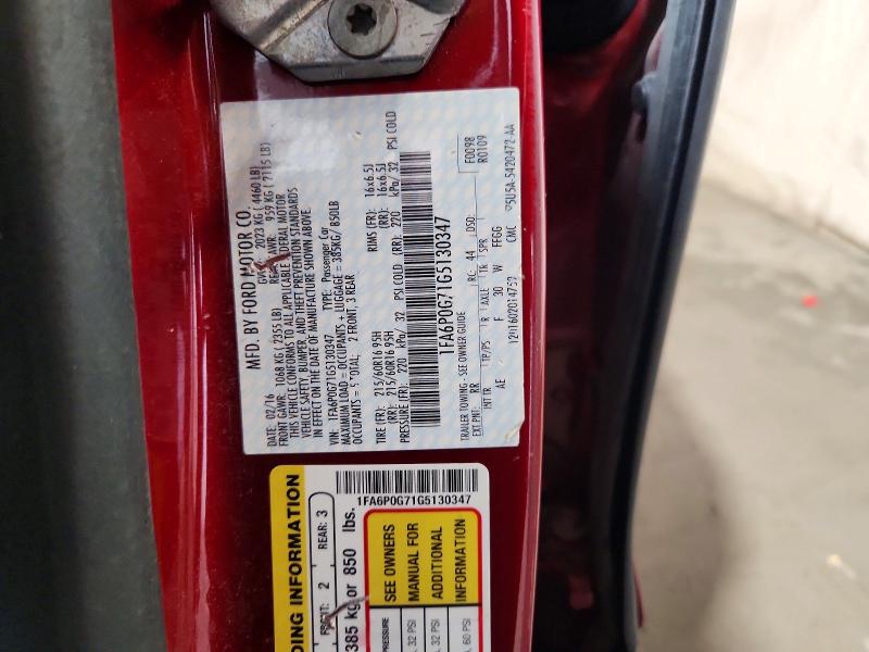 Продаж на аукціоні авто 2016 Ford Fusion, vin: 1FA6P0G71G5130347, номер лоту: 67029086