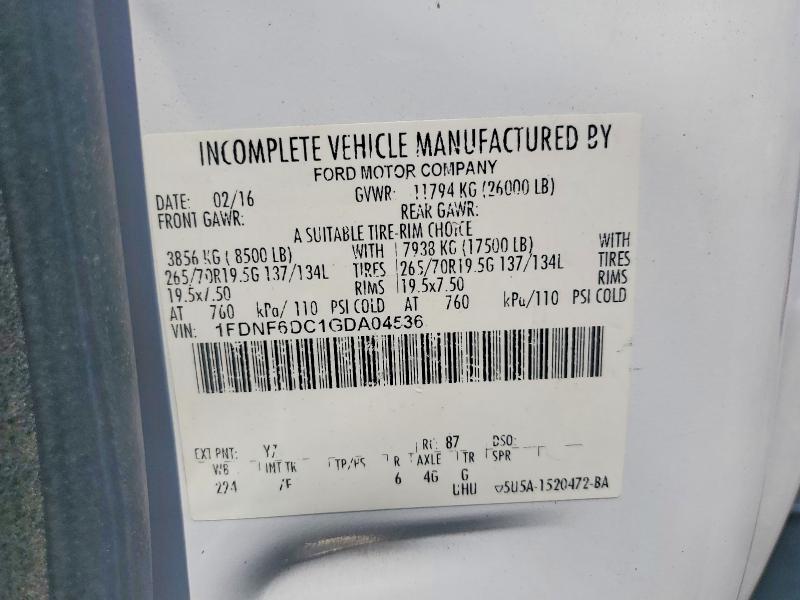 Aukcja sprzedaży 2016 Ford F650, vin: 1FDNF6DC1GDA04536, numer aukcji: 63467076