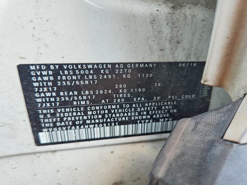Продаж на аукціоні авто 2017 Volkswagen Tiguan, vin: WVGSV7AX4HW503131, номер лоту: 64909076