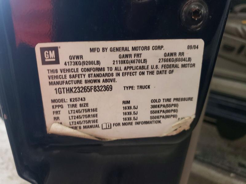 Aukcja sprzedaży 2005 Gmc Sierra, vin: 1GTHK23265F832369, numer aukcji: 65242226