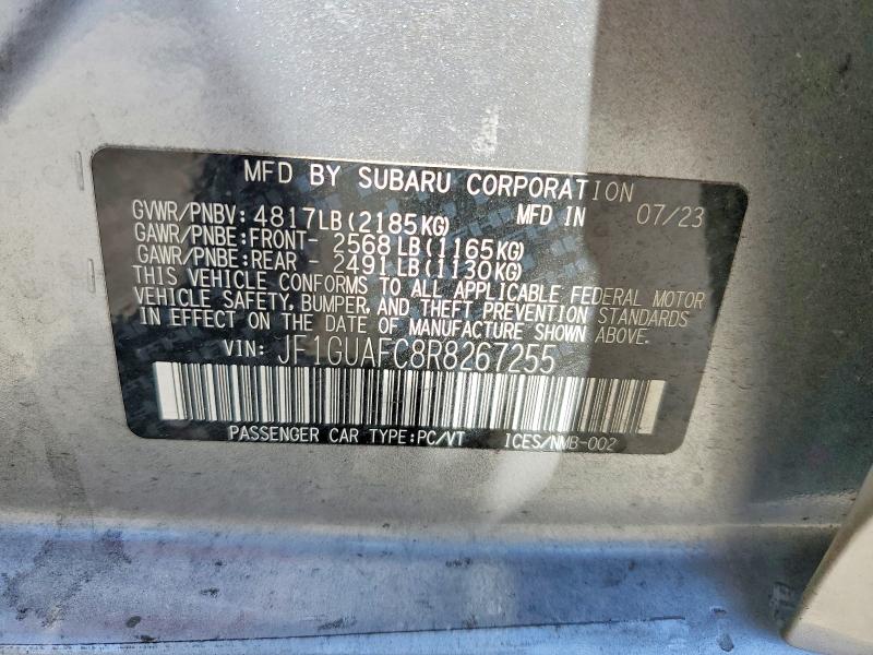 Продажа на аукционе авто 2024 Subaru Impreza, vin: JF1GUAFC8R8267255, номер лота: 65852026