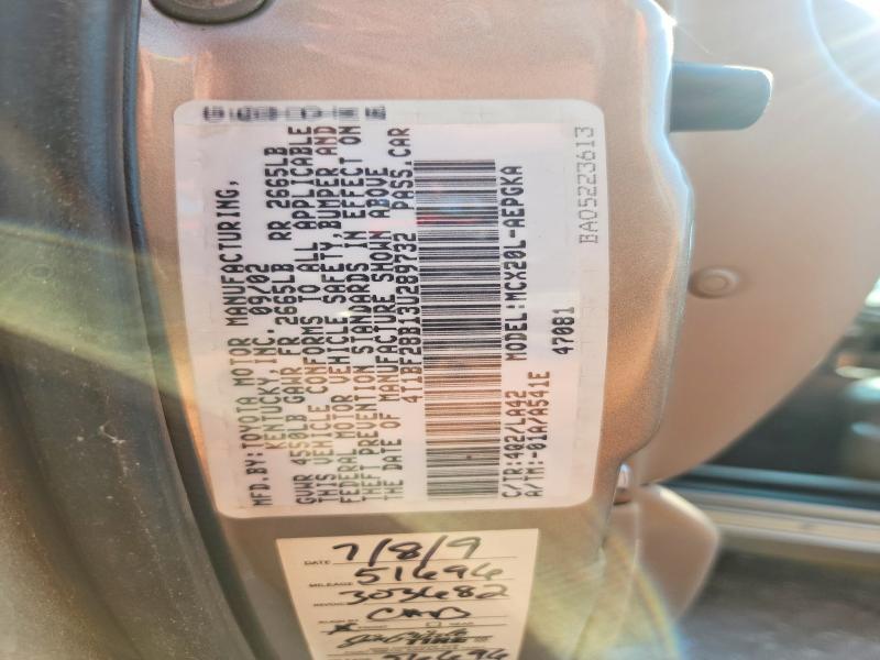 64616176 :رقم المزاد ، 4T1BF28B13U289732 vin ، 2003 Toyota Avalon مزاد بيع