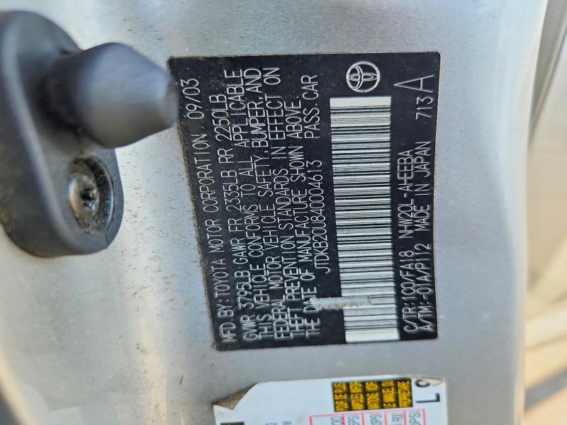 Aukcja sprzedaży 2004 Toyota Prius, vin: JTDKB20U840004613, numer aukcji: 64683746