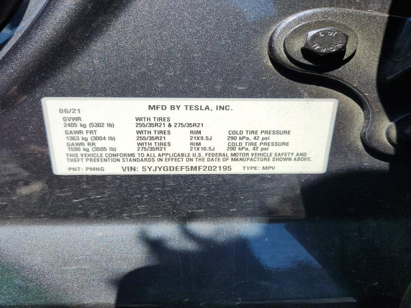Aukcja sprzedaży 2021 Tesla Model Y, vin: 5YJYGDEF5MF202195, numer aukcji: 66940566