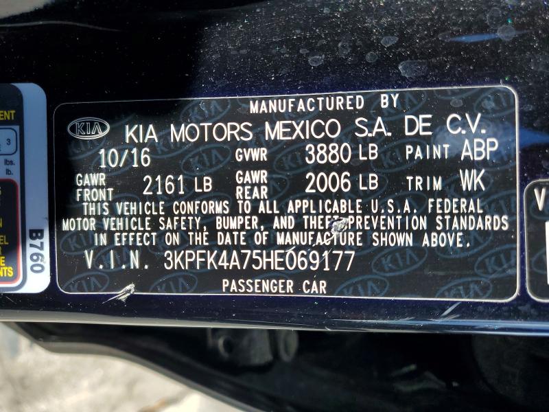 Продажа на аукционе авто 2017 Kia Forte, vin: 3KPFK4A75HE069177, номер лота: 66475676