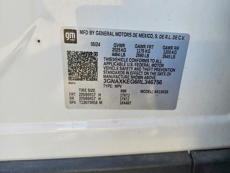 Auction sale of the 2024 Chevrolet Equinox, vin: 3GNAXKEG6RL346756, lot number: 66313746