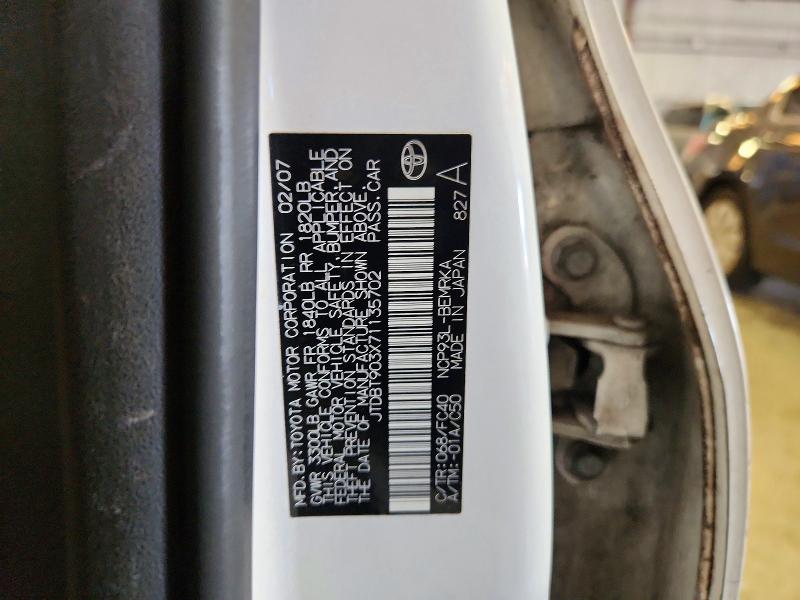 Продажа на аукционе авто 2007 Toyota Yaris, vin: JTDBT903X71135702, номер лота: 66026906