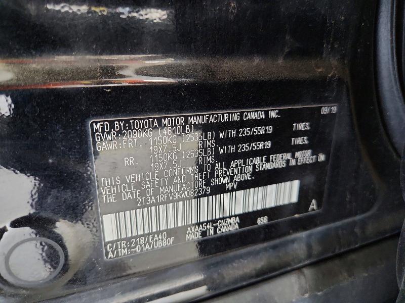 58980616 :رقم المزاد ، 2T3A1RFV9KW082379 vin ، 2019 Toyota Rav4 مزاد بيع