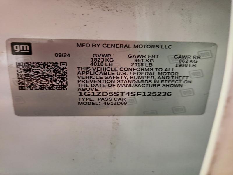 Продаж на аукціоні авто 2025 Chevrolet Malibu, vin: 1G1ZD5ST4SF125236, номер лоту: 66951596