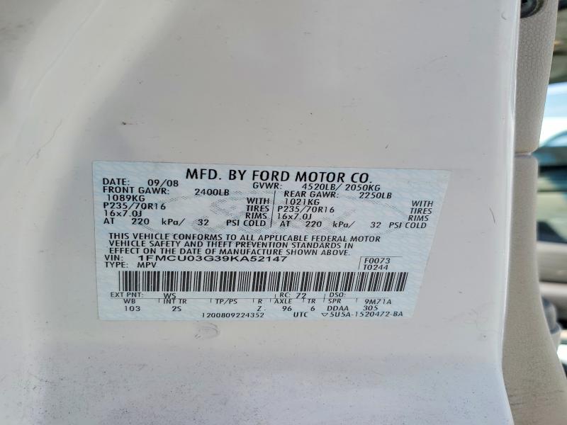Aukcja sprzedaży 2009 Ford Escape, vin: 1FMCU03G39KA52147, numer aukcji: 63449656