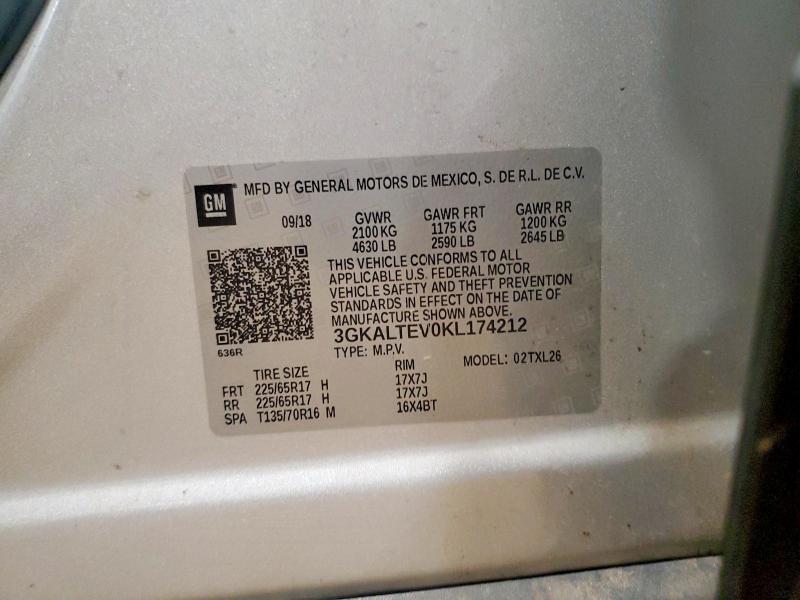2019 Gmc Terrain მანქანა იყიდება აუქციონზე, vin: 3GKALTEV0KL174212, აუქციონის ნომერი: 64759026