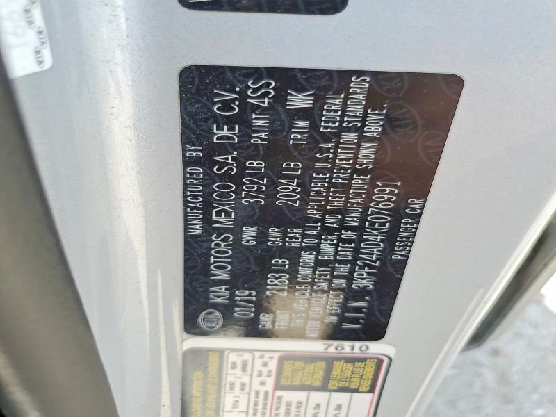 66934616 :رقم المزاد ، 3KPF24AD4KE076991 vin ، 2019 Kia Forte مزاد بيع