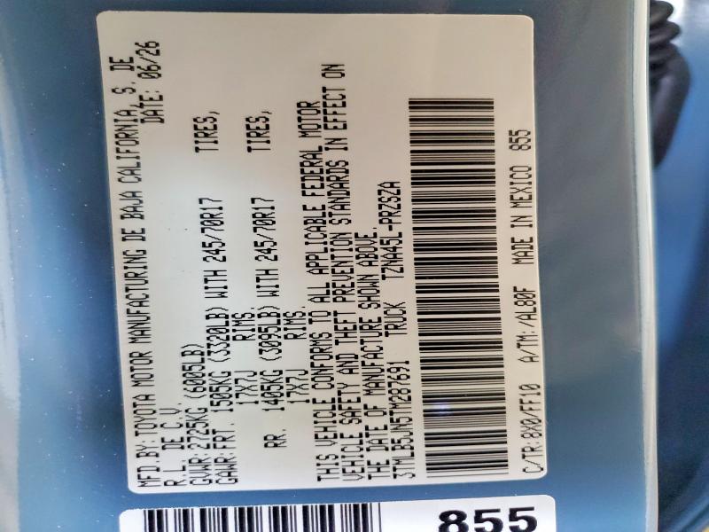 66357116 :رقم المزاد ، 3TMLB5JN5TM287691 vin ، 2026 Toyota Tacoma مزاد بيع