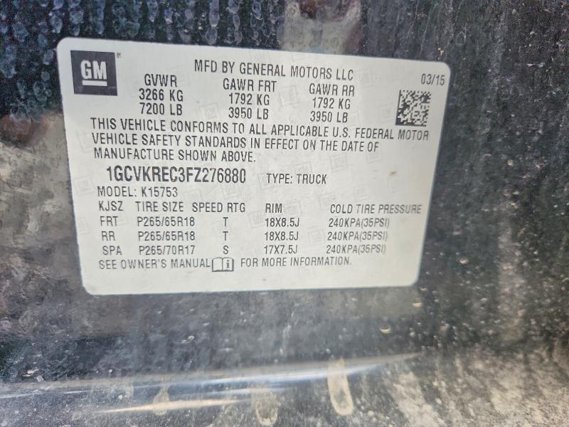 Aukcja sprzedaży 2015 Chevrolet Silverado, vin: 1GCVKREC3FZ276880, numer aukcji: 66222626