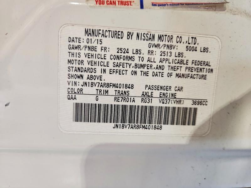 Продаж на аукціоні авто 2015 Infiniti Q50, vin: JN1BV7AR8FM401848, номер лоту: 66486636