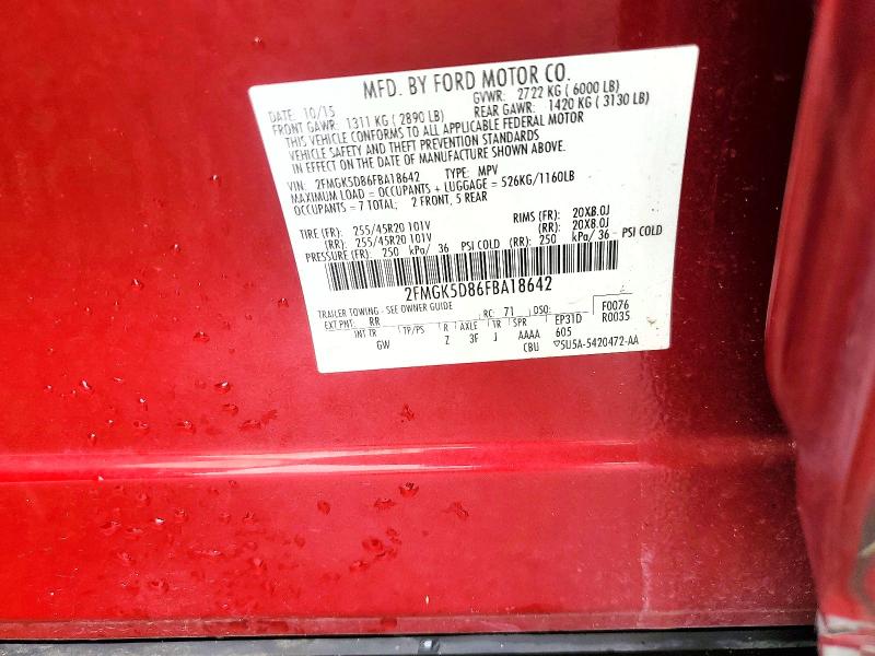 Продаж на аукціоні авто 2015 Ford Flex, vin: 2FMGK5D86FBA18642, номер лоту: 63540636