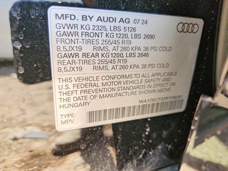 66459006 :رقم المزاد ، WA1DECF32R1186261 vin ، 2024 Audi Q3 مزاد بيع
