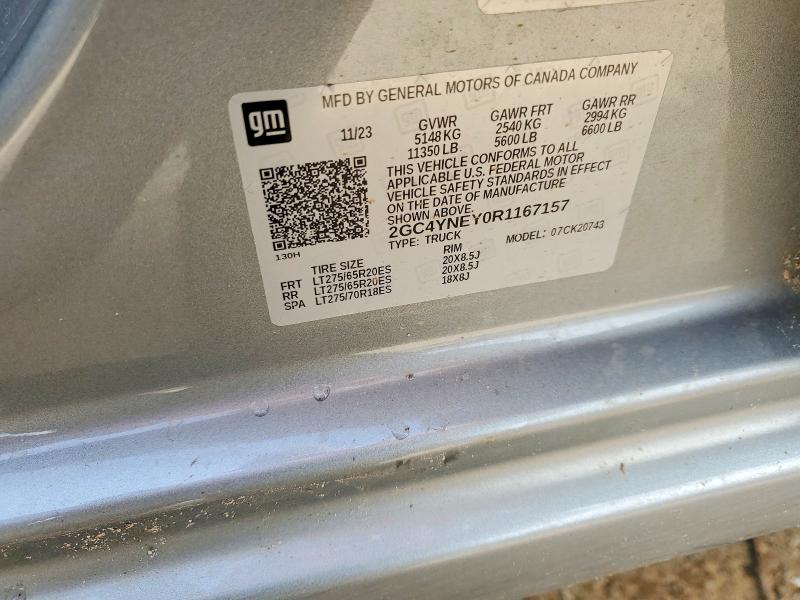 63735756 :رقم المزاد ، 2GC4YNEY0R1167157 vin ، 2024 Chevrolet Silverado مزاد بيع