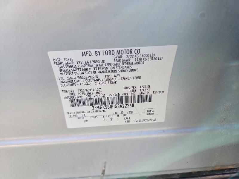 Продажа на аукционе авто 2016 Ford Flex, vin: 2FMGK5B80GBA22268, номер лота: 65743116