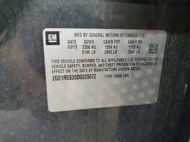 65452906 :رقم المزاد ، 2G61R5S30D9220672 vin ، 2013 Cadillac Xts مزاد بيع