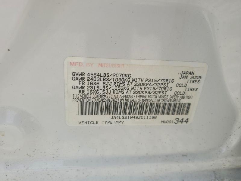63749556 :رقم المزاد ، JA4LS21W49Z011186 vin ، 2009 Mitsubishi Outlander مزاد بيع