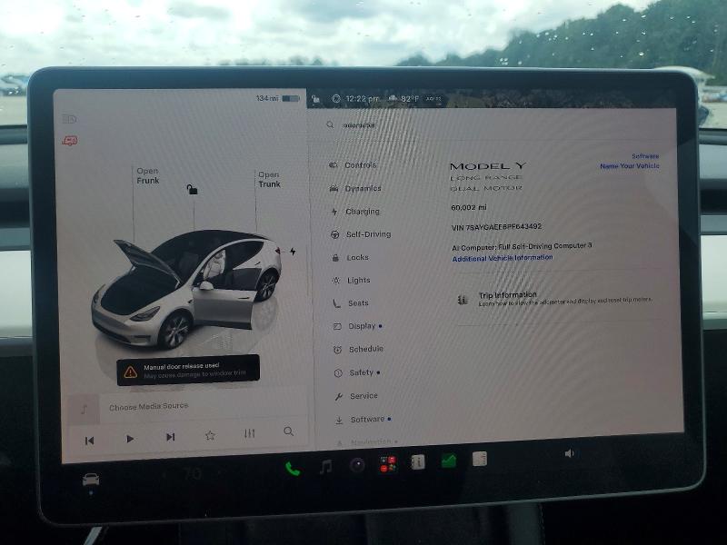 63798026 :رقم المزاد ، 7SAYGAEE6PF643492 vin ، 2023 Tesla Model Y مزاد بيع