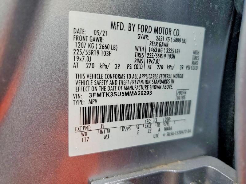 Aukcja sprzedaży 2021 Ford Mustang Mach-e, vin: 3FMTK3SU5MMA26293, numer aukcji: 63324946
