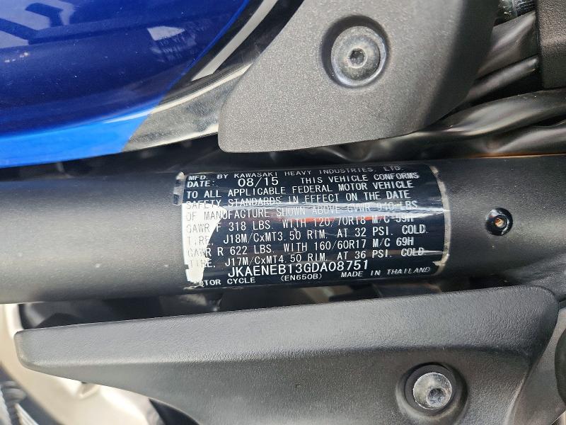 Продажа на аукционе авто 2016 Kawasaki En650, vin: JKAENEB13GDA08751, номер лота: 63141346
