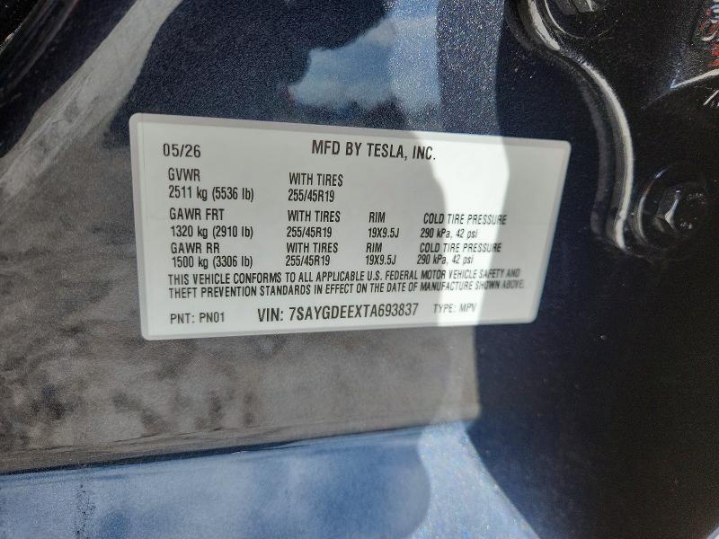 Aukcja sprzedaży 2026 Tesla Model Y, vin: 7SAYGDEEXTA693837, numer aukcji: 64451116