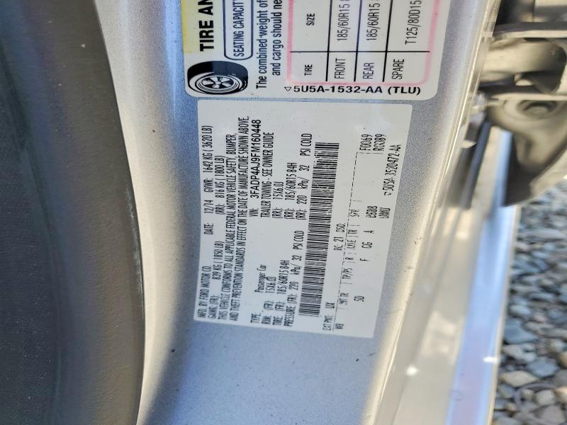 2015 Ford Fiesta მანქანა იყიდება აუქციონზე, vin: 3FADP4AJ9FM160448, აუქციონის ნომერი: 66915296