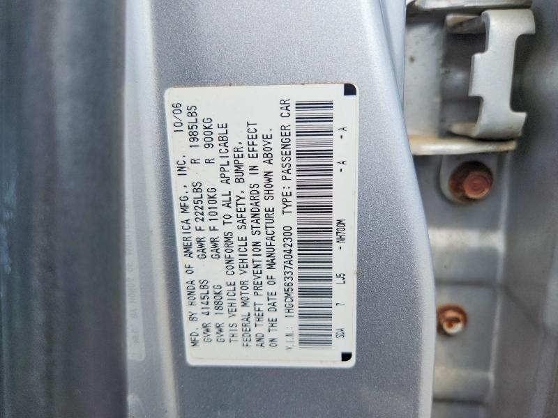 Aukcja sprzedaży 2007 Honda Accord, vin: 1HGCM56337A042300, numer aukcji: 64065536