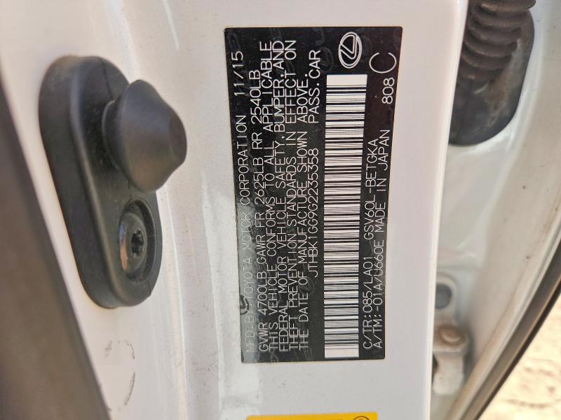 65056236 :رقم المزاد ، JTHBK1GG9G2235358 vin ، 2016 Lexus Es مزاد بيع