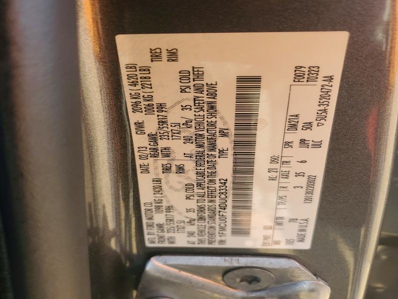 2013 Ford Escape მანქანა იყიდება აუქციონზე, vin: 1FMCU0F74DUC83342, აუქციონის ნომერი: 64838596