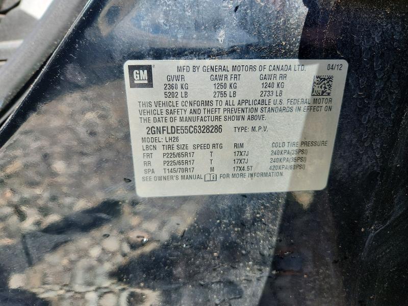 Aukcja sprzedaży 2012 Chevrolet Equinox, vin: 2GNFLDE55C6328286, numer aukcji: 67365996